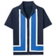 thumbnail image 5 of Blusa y camisa de manga corta con cuello vuelto Camisa de punto a rayas de verano para hombre con cuello en contraste y camisa hueca de manga corta Camiseta/camisa de manga corta con cuello vuelto Top, 5 of 5