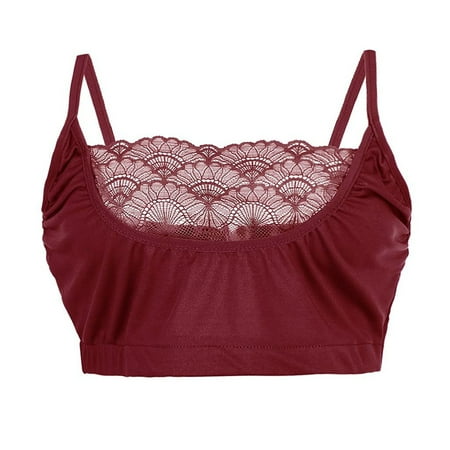 

Mlqidk Women s Sexy Lace Bra Non Padded Underwire Unlined Bra Full Coverage Lace Bralette Wine M