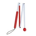 thumbnail image 2 of Blind Cane, Aluminum Alloy Folding Blind Cane Reflective Red Prevent Slip  for Blind People, 2 of 7