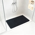 thumbnail image 4 of Zynviq Bathroom Rugs 35.9" X 16.9" Solid Color Bath Rugs Pvc Washable Absorbent Black Rectangular Small Rug for Bath, 4 of 6