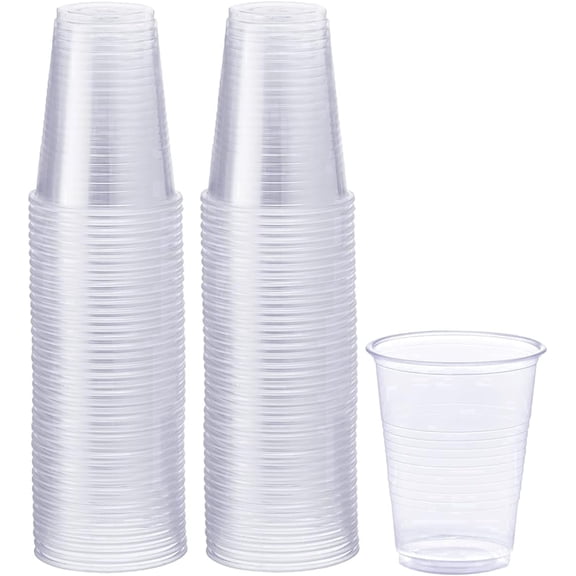 GUSTO 7 Oz Plastic Cups Disposable Clear Cups for Party, 100-Pack