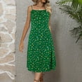 thumbnail image 2 of Robes d'Été pour Femmes Sans Manches à Bretelles Spaghetti Imprimé Floral Robe Midi Décontractée Ample, 2 of 6