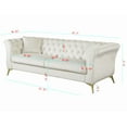thumbnail image 4 of Chesterfield Velvet Sofa Button Tufted Couch With Scroll Arms and Gold Metal Legs For Living Room Office Apartment, 4 of 10