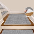 thumbnail image 4 of Bullnose Carpet Stair Treads Set Tape Free Non-Slip Indoor Stair Protectors Pet Friendly Rugs Covers Soft Skid Resistant Washable Reusable 9.5" x 30"x1.2" (14 Pieces, Light Gray), 4 of 7