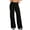 Black, variant on Wide Leg Yoga Pants No Front Seam High Waist Workout Pants(Vermilion-M)
