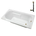 thumbnail image 5 of Streamline N-4300-742-BGL 66 in. x 34 in. Acrylic Soaking Drop-In Bathtub in Glossy White, With External Drain in Brushed Gold, 5 of 12