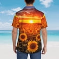 thumbnail image 4 of Susaid Sunset Golden Sunflower Field Print Hawaiian Shirts for Men Women,Hawaiian Summer Short-Sleeve Casual Relaxed-Fit Button-Down,3X-Large, 4 of 7