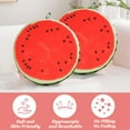 thumbnail image 5 of Set of 2 Velvet Round Decorative Pillow 15-Inch for Couch Decor (Watermelon), 5 of 7