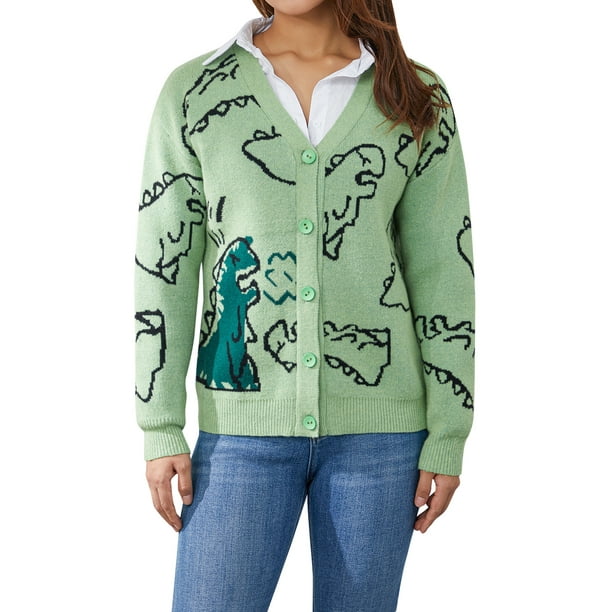 Dinosaur button knit cardigan sale