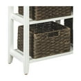 thumbnail image 4 of Benzara Wooden Console Sofa Table with Four Woven Storage Baskets, White and Brown, 4 of 6