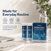 Hydrogen Water Effervescent Tablets Daily Supplement, 100 Count Total, 200mg Per Serving, Generates 12ppm Hydrogen, Fast Dissolving Zesty Lime Flavor