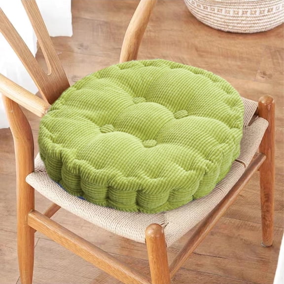 AYktou Round Chair Cushions,15.7*15.7in Solid Color Seat Cushion Thickened Soft Corduroy Cotton Filled Floor Cushions Meditation Cushion for Kitchen Dining Office Chair Patio Cushion