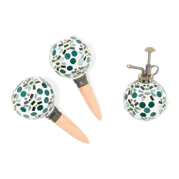 Set of 3 Mosaic watering globe with coordinated mister set,Bee