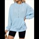 thumbnail image 1 of Sudadera de Algodón con Forro y Media Cremallera para Mujer, Cálida, de Invierno, con Bolsillo para el Pulgar Azul XXL, 1 of 10