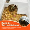 thumbnail image 3 of Turtle Tank Habitat Kit,Complete Aquatic Tortoise Starter Enclosure with Filter,Basking Platform with Hideout,Multi-Function Area,Drainage,Plants and Lamps,Perfect for Red Eared Slider Aquarium, 3 of 7