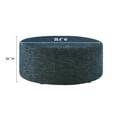 thumbnail image 6 of Callum Large 38" Round Woven Heathered Fabric Upholstered Ottoman, 6 of 7
