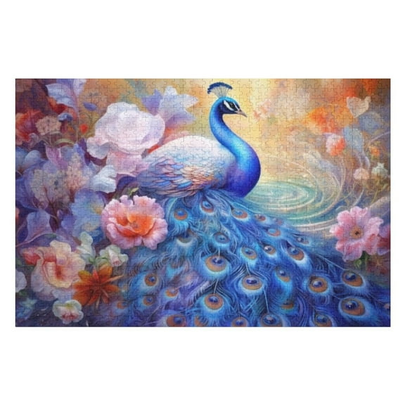 Puzzles for Adults 300 Pieces - Colorful Peacock Challenging Gifts for Jigsaw Puzzle Lovers, Enjoy Happy Time with Friends, Framable Room Wall Decoration