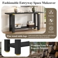 thumbnail image 3 of GZXS Contemporary Narrow Console Table for Hallway, Entryway, or Behind Couch, 2-Tier Storage Sofa Table with Pine Wood Legs and Metal Accent, Black, 3 of 10