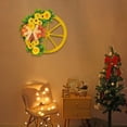 thumbnail image 4 of Wooden Wagon Wheel Wreath For Front Door With Pinecones Berries And Greenery For Holiday Season, 4 of 6