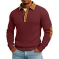 thumbnail image 2 of Kakii Men's Textured Sweatshirt Fleece Lined Thermal Elbow Patches Heavyweight Pullover, 2 of 6