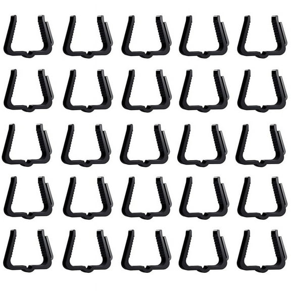 50Pack Holiday Light Clips Outdoor Hooks Christmas Hanger for Roof Gutter Fence Black