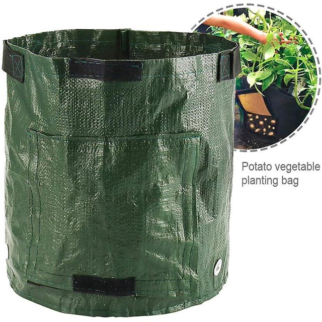 Bolsas de cultivo de patatas Paquete de 2 bolsas de cultivo de verduras de 10 galones con ventana de velcro con solapa grande para patatas, cebollas, zanahorias, tomates LingWen 9024715559852