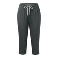 thumbnail image 5 of Capri Pants for Women Loose Fit Yoga Pants with Pockets Workout Activewear Sweatpants Gray XL, 5 of 5