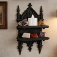 thumbnail image 3 of Yammee Easy Install Gothic Dark Double Layer Wall Shelf Organizer for Home Decoration, 3 of 8