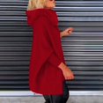 thumbnail image 4 of DAFPZW Womens Oversized Knit Poncho with Zipper Front Faux Fur Trim Hood Coat Long Sleeve Loose Fit Outerwear Jacket Fashion Clothes, 4 of 8