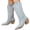 Light Blue, variant on Denim Wide Calf Cowboy Boots for Women 2025 Casual Jeans Pointed Toe Spring Fall Winter Slip on Cowgirl Boots