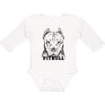 thumbnail image 3 of Inktastic Pitbull Sketch Portrait with Dog Breed Name Boys or Girls Long Sleeve Baby Bodysuit, 3 of 5
