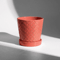thumbnail image 3 of BUYMAX 5 inch Magenta red Ceramic Plant Pots with Drainage Holes & Saucers, 4-Pack for Herbs, Cactus, Succulents, Home Office Decor, 3 of 7
