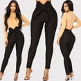 thumbnail image 3 of REALiKUN Women's Wide Leg Lounge Pants with Pockets Lightweight High Waisted Adjustable Tie Knot Loose Trousers Black XL, 3 of 8