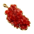 thumbnail image 4 of Genuine natural carved red coral pendant enhancer solid 14k yellow gold, 4 of 6
