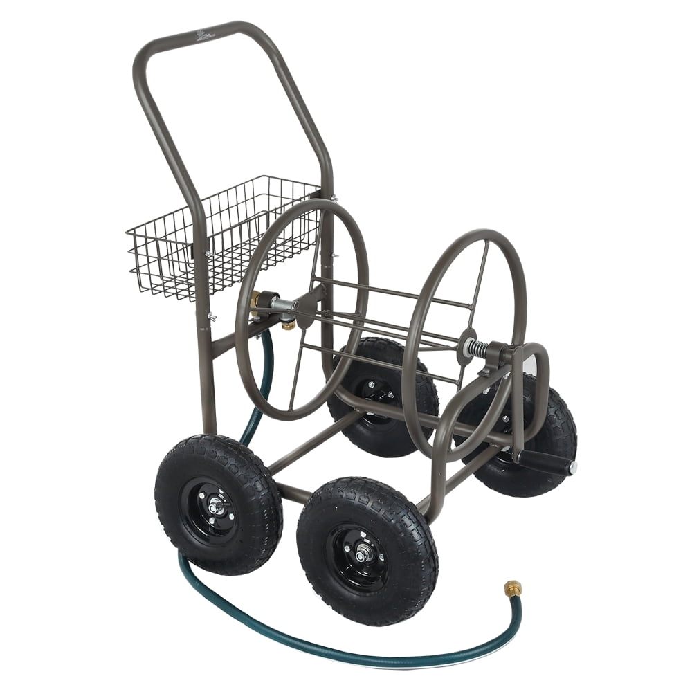 Palm Springs 4 Wheel Portable Garden Hose Reel Cart on Wheels Holds