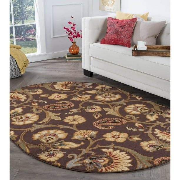 Oval rugs braided 5x8 5x7 Alise Rugs Rhythm Transitional Floral Oval Area Rug - 6'7 x 9'6