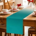 thumbnail image 5 of Teal Orange Ombre Table Runner 70 Inches, Contemporary Art Abstract Aesthetics Bed Runner Dresser Scarves Tabletop for Indoor Outdoor Parties/Ceremony/Banquet, 13" x 70", 5 of 9