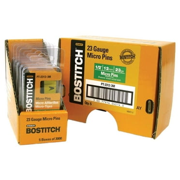 Bostitch 23-Gauge Coated Pin Nail, 1/2 In. (3000 Ct.) PT-2312-3M