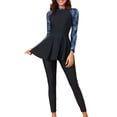 thumbnail image 1 of Muslim Swimsuit Women'S Long Sleeved Long Pants Two Piece Set Conservative Split Tankini Swimsuit Muslim Swimwears L, 1 of 7