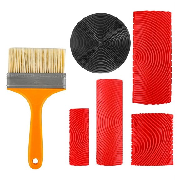 HOT 6 Pcs Wood Graining Tools, Soft Rubber Grain Maker Painting, DIY Faux Texture for Wall Floor Furniture Art