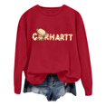 thumbnail image 1 of WEAIXIMIUNG Chandails en Molleton pour Femmes Enseignants Mode Décontractée Couleur Unie Manches Longues Imprimé Lettre Col Rond Chandail à Capuchon, 1 of 5