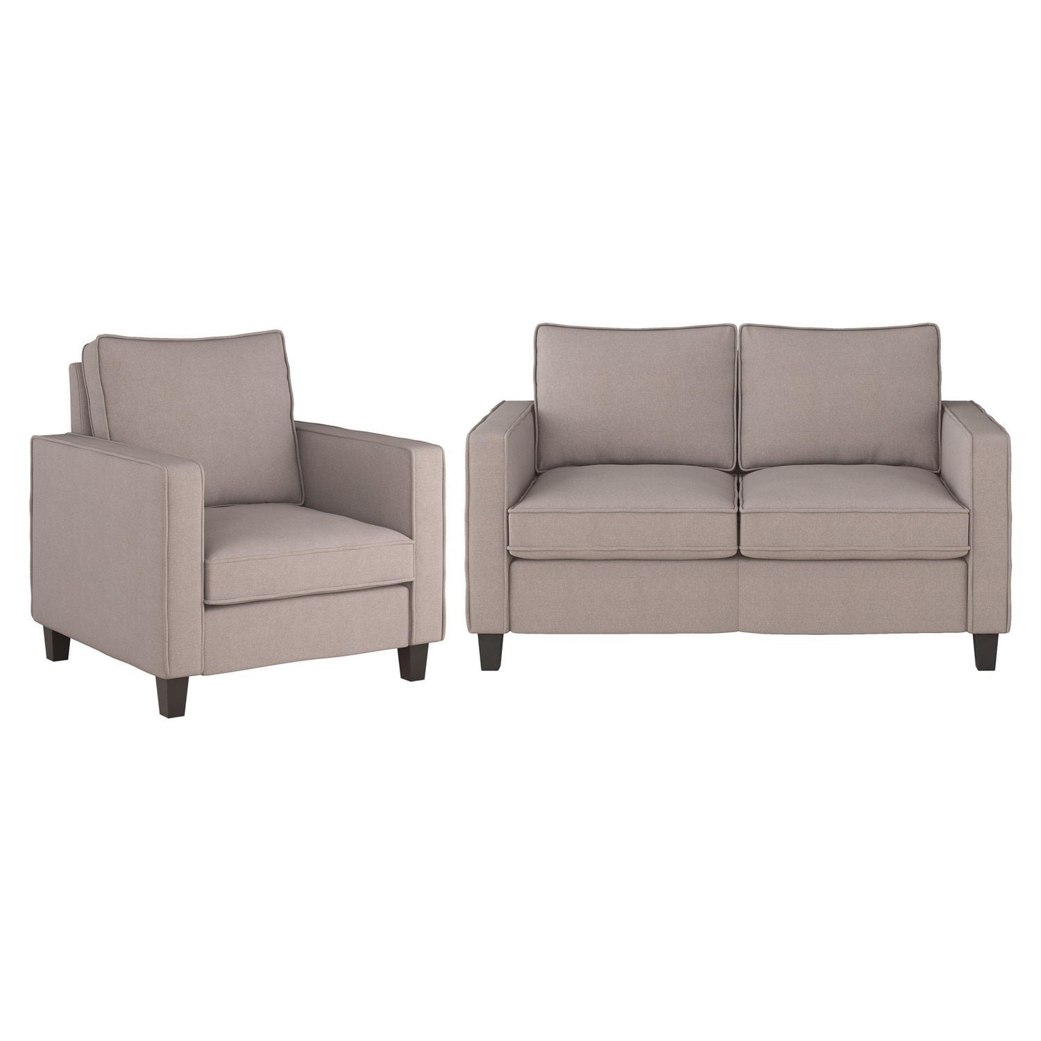 CorLiving Georgia Fabric Loveseat Sofa and Accent Chair Set - 2pcs