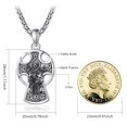 thumbnail image 5 of TANGPOET 925 Sterling Silver St. Francis Celtic Cross Necklace for Men, 5 of 5