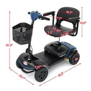 Mobility Scooters, Heavy Duty Compact AdultsElectric Scooters with 300W Motor, Motorized Scooter with Detachable Basket, Outdoor Senior Scooter With Anti-Tip wheel, Lite Blue, SS550