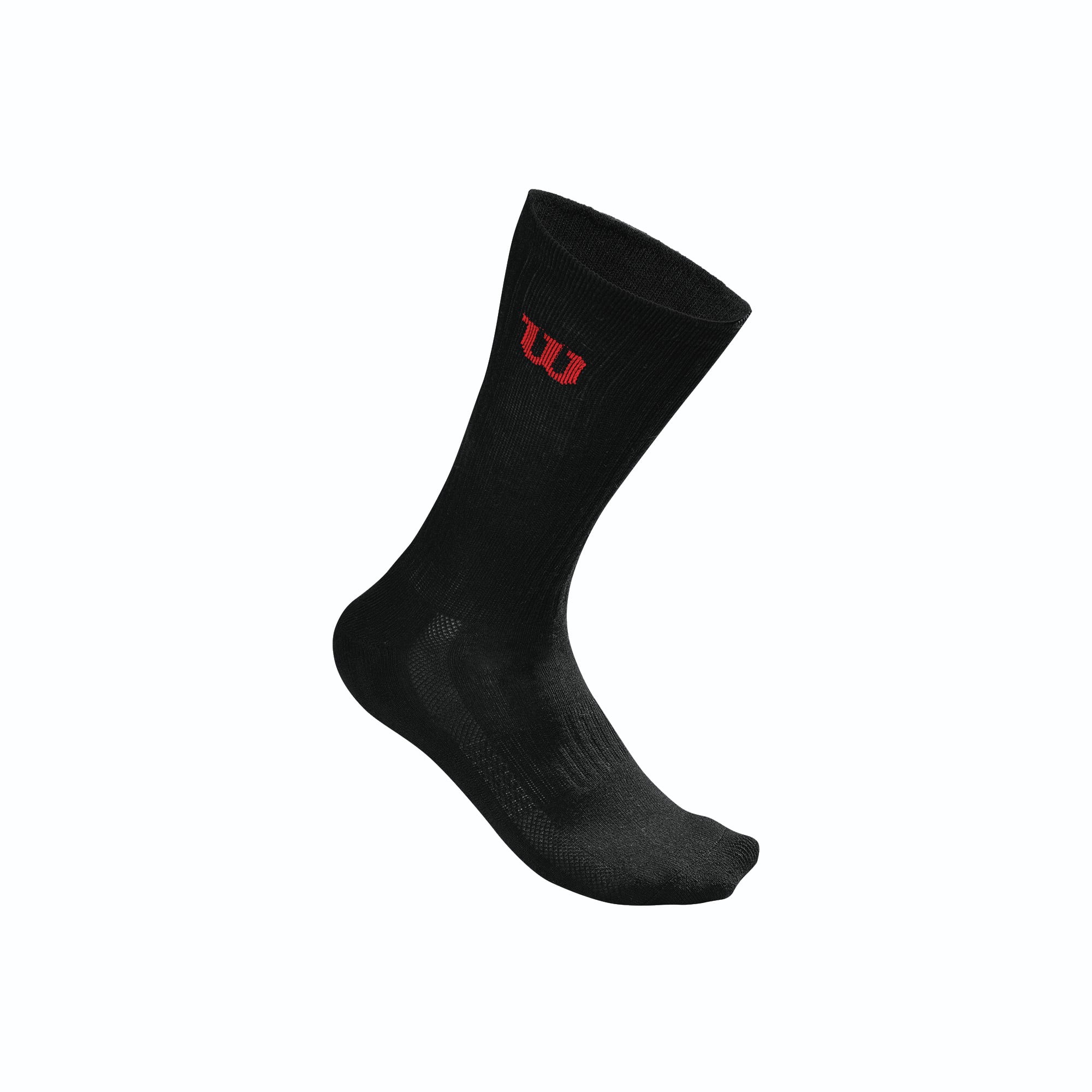 Wilson Men's High End Crew Socks S/M Black/Red/Grey 1-Pair Retail $15 6-9 