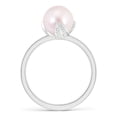 thumbnail image 2 of ANGARA Trillium Japanese Akoya Cultured Pearl Solitaire Ring in 14K White Gold for Women | June Birthstone, Birthday, Anniversary, Jewelry Gift for Women | Pearl Ring, 2 of 9