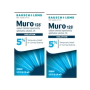 Bausch + Lomb Muro 128 Sodium Chloride Hypertonicity Ophthalmic Solution, 5% 15 ml - 2 Pack