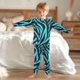 thumbnail image 6 of Cyan Zebra Pattern Cotton Pajamas 2 Piece Set Sleepwear Soft and Comfortable Homewear Nightwear, 6 of 7