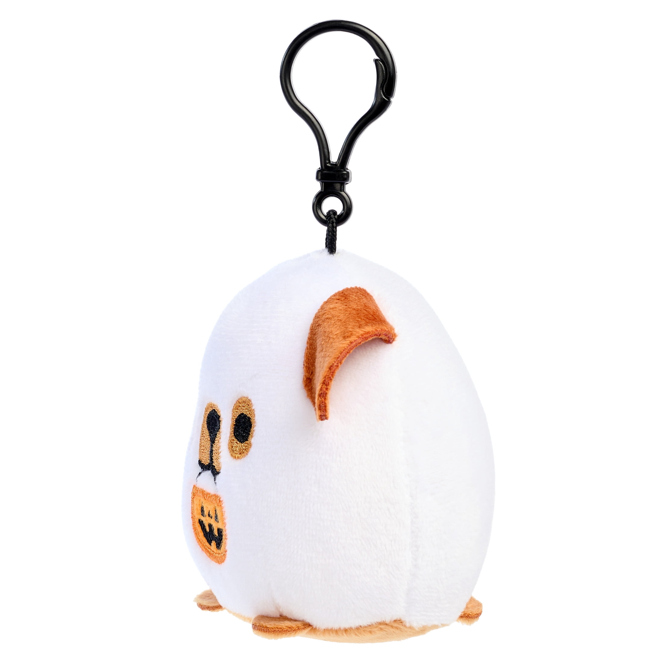 American Greetings Halloween Plush Keychain, Ghost Puppy with Jack-O'-Lantern