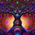 thumbnail image 2 of The Funky Forest - Psychedelic Tree Canvas Wall Art, 2 of 2